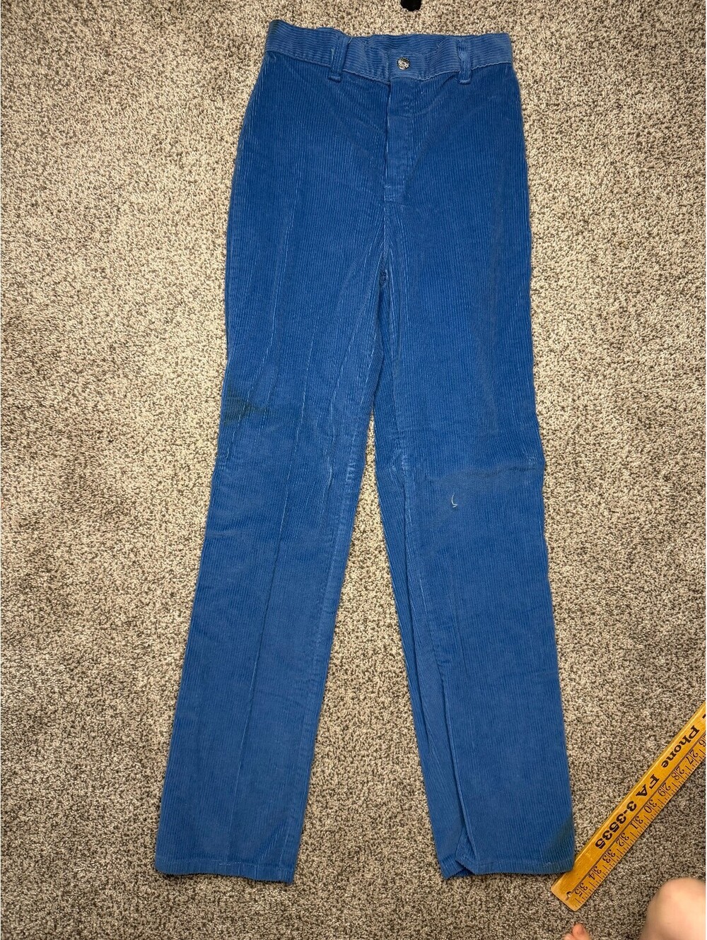 Vintage Blue Corduroy Slim Fit Pants